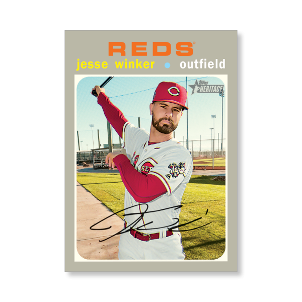 Jesse Winker 2020 Topps Heritage Baseball Base Cards Poster # to 99- artbble-pos-20thbb-1729-s