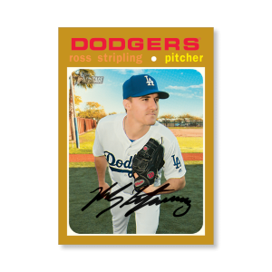 Ross Stripling 2020 Topps Heritage Baseball Base Cards Poster Gold Ed. # to 1- artbble-pos-20thbb-1740-gold-s