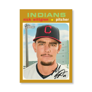 Nick Wittgren 2020 Topps Heritage Baseball Base Cards Poster Gold Ed. # to 1- artbble-pos-20thbb-1747-gold-s