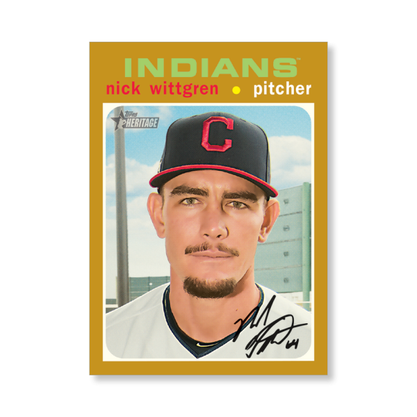Nick Wittgren 2020 Topps Heritage Baseball Base Cards Poster Gold Ed. # to 1- artbble-pos-20thbb-1747-gold-s