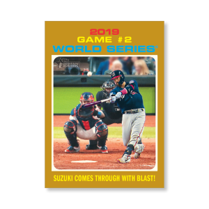 Kurt Suzuki starts rally 2020 Topps Heritage Baseball World Series Poster Gold Ed. # to 1- artbble-pos-20thbb-1771-gold-s