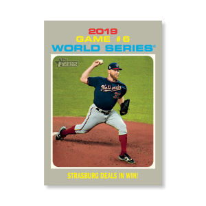 Stephen Strasburg deals 2020 Topps Heritage Baseball World Series Poster # to 99- artbble-pos-20thbb-1775-s