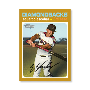 Eduardo Escobar 2020 Topps Heritage Baseball High Numbered Short Print Poster Gold Ed. # to 1- artbble-pos-20thbb-1802-gold-s