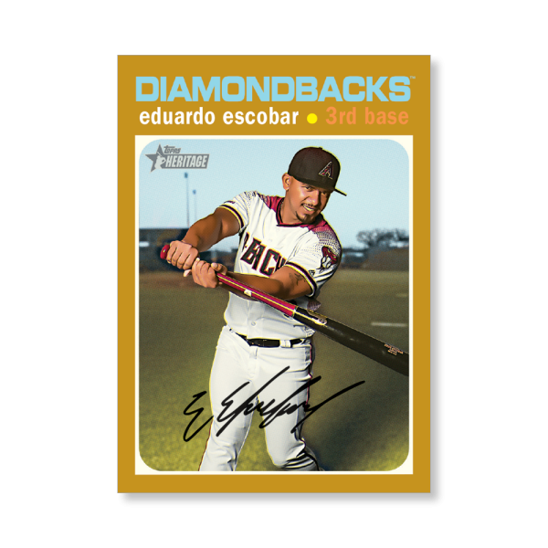 Eduardo Escobar 2020 Topps Heritage Baseball High Numbered Short Print Poster Gold Ed. # to 1- artbble-pos-20thbb-1802-gold-s