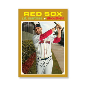 J.D. Martinez 2020 Topps Heritage Baseball High Numbered Short Print Poster Gold Ed. # to 1- artbble-pos-20thbb-1805-gold-s