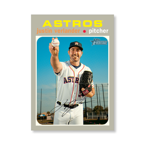 Justin Verlander 2020 Topps Heritage Baseball High Numbered Short Print Poster # to 99- artbble-pos-20thbb-1819-s