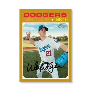Walker Buehler 2020 Topps Heritage Baseball High Numbered Short Print Poster Gold Ed. # to 1- artbble-pos-20thbb-1822-gold-s