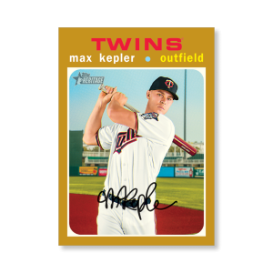 Max Kepler 2020 Topps Heritage Baseball High Numbered Short Print Poster Gold Ed. # to 1- artbble-pos-20thbb-1825-gold-s