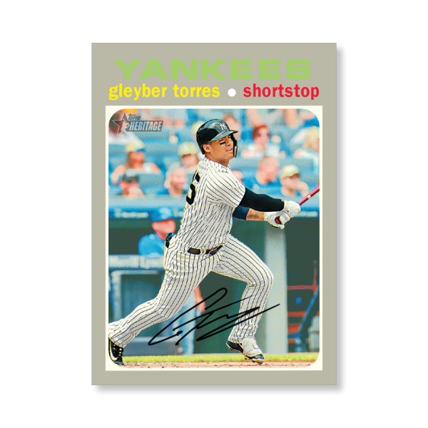 Gleyber Torres 2020 Topps Heritage Baseball High Numbered Short Print Poster # to 99- artbble-pos-20thbb-1830-s