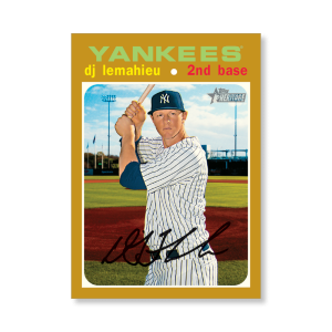DJ LeMahieu 2020 Topps Heritage Baseball High Numbered Short Print Poster Gold Ed. # to 1- artbble-pos-20thbb-1832-gold-s