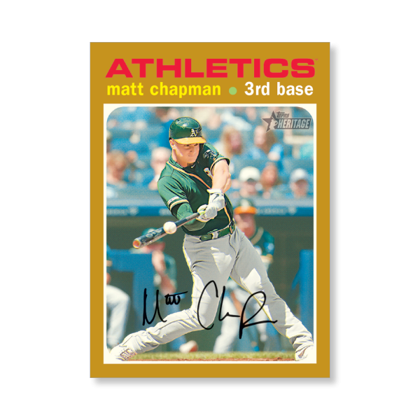 Matt Chapman 2020 Topps Heritage Baseball High Numbered Short Print Poster Gold Ed. # to 1- artbble-pos-20thbb-1833-gold-s