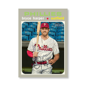 Bryce Harper 2020 Topps Heritage Baseball High Numbered Short Print Poster # to 99- artbble-pos-20thbb-1834-s