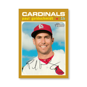 Paul Goldschmidt 2020 Topps Heritage Baseball High Numbered Short Print Poster Gold Ed. # to 1- artbble-pos-20thbb-1840-gold-s
