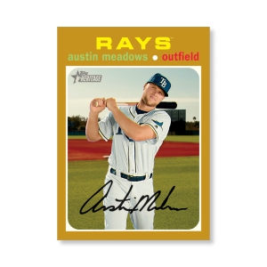 Austin Meadows 2020 Topps Heritage Baseball High Numbered Short Print Poster Gold Ed. # to 1- artbble-pos-20thbb-1841-gold-s