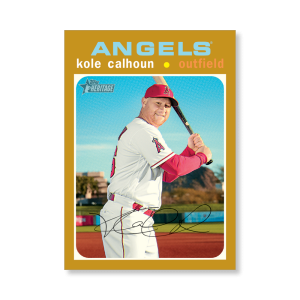 Kole Calhoun 2020 Topps Heritage Baseball High Numbered Short Print Poster Gold Ed. # to 1- artbble-pos-20thbb-1846-gold-s