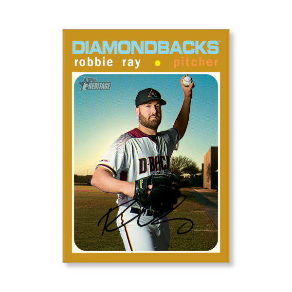 Robbie Ray 2020 Topps Heritage Baseball High Numbered Short Print Poster Gold Ed. # to 1- artbble-pos-20thbb-1849-gold-s