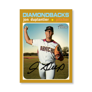 Jon Duplantier 2020 Topps Heritage Baseball High Numbered Short Print Poster Gold Ed. # to 1- artbble-pos-20thbb-1851-gold-s