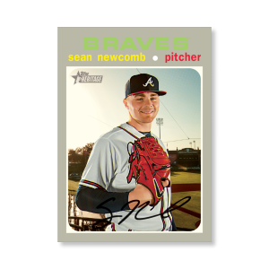 Sean Newcomb 2020 Topps Heritage Baseball High Numbered Short Print Poster # to 99- artbble-pos-20thbb-1853-s