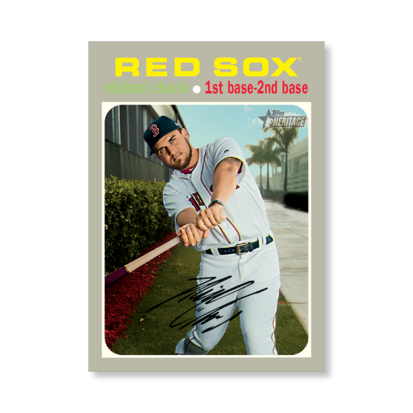 Michael Chavis 2020 Topps Heritage Baseball High Numbered Short Print Poster # to 99- artbble-pos-20thbb-1856-s