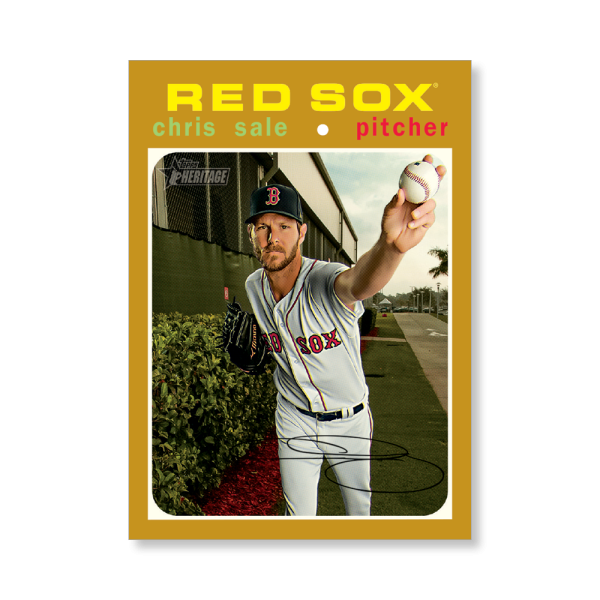 Chris Sale 2020 Topps Heritage Baseball High Numbered Short Print Poster Gold Ed. # to 1- artbble-pos-20thbb-1857-gold-s