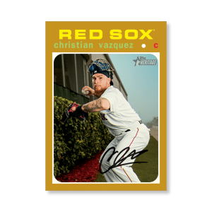 Christian Vazquez 2020 Topps Heritage Baseball High Numbered Short Print Poster Gold Ed. # to 1- artbble-pos-20thbb-1858-gold-s