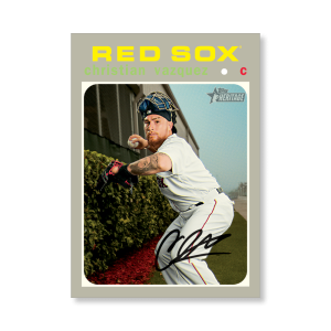 Christian Vazquez 2020 Topps Heritage Baseball High Numbered Short Print Poster # to 99- artbble-pos-20thbb-1858-s