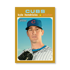 Kyle Hendricks 2020 Topps Heritage Baseball High Numbered Short Print Poster Gold Ed. # to 1- artbble-pos-20thbb-1860-gold-s