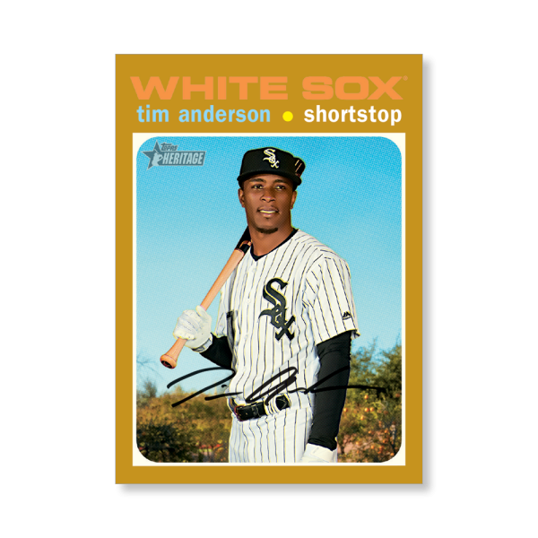 Tim Anderson 2020 Topps Heritage Baseball High Numbered Short Print Poster Gold Ed. # to 1- artbble-pos-20thbb-1861-gold-s