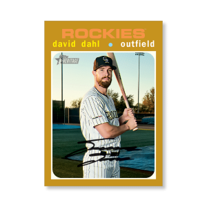 David Dahl 2020 Topps Heritage Baseball High Numbered Short Print Poster Gold Ed. # to 1- artbble-pos-20thbb-1867-gold-s