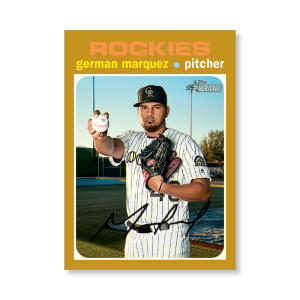 German Marquez 2020 Topps Heritage Baseball High Numbered Short Print Poster Gold Ed. # to 1- artbble-pos-20thbb-1868-gold-s