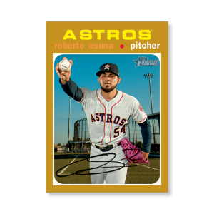 Roberto Osuna 2020 Topps Heritage Baseball High Numbered Short Print Poster Gold Ed. # to 1- artbble-pos-20thbb-1869-gold-s