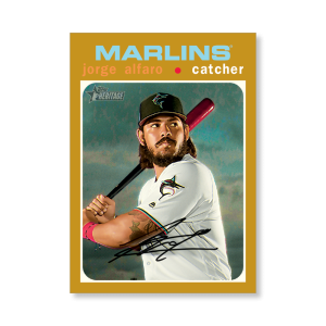Jorge Alfaro 2020 Topps Heritage Baseball High Numbered Short Print Poster Gold Ed. # to 1- artbble-pos-20thbb-1876-gold-s