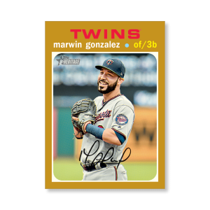 Marwin Gonzalez 2020 Topps Heritage Baseball High Numbered Short Print Poster Gold Ed. # to 1- artbble-pos-20thbb-1880-gold-s