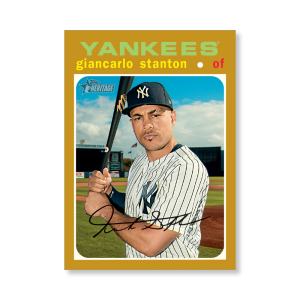 Giancarlo Stanton 2020 Topps Heritage Baseball High Numbered Short Print Poster Gold Ed. # to 1- artbble-pos-20thbb-1883-gold-s