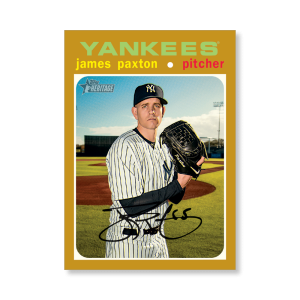 James Paxton 2020 Topps Heritage Baseball High Numbered Short Print Poster Gold Ed. # to 1- artbble-pos-20thbb-1886-gold-s