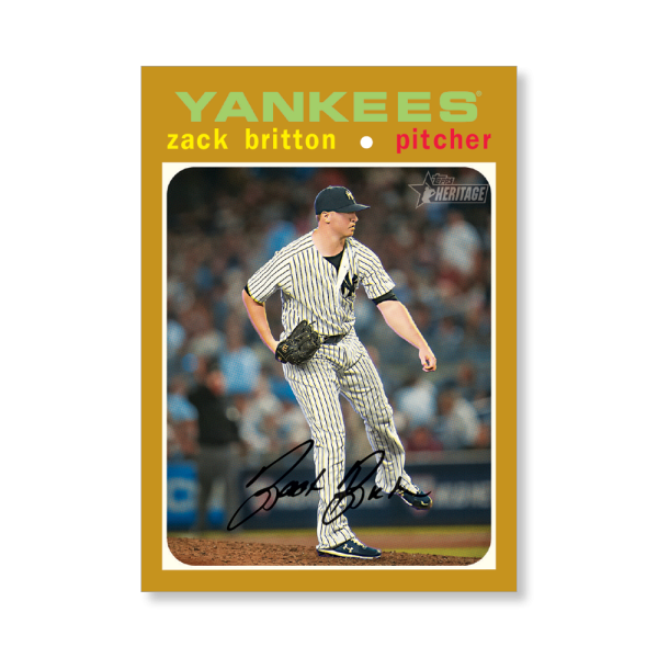 Zack Britton 2020 Topps Heritage Baseball High Numbered Short Print Poster Gold Ed. # to 1- artbble-pos-20thbb-1887-gold-s