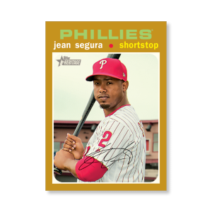 Jean Segura 2020 Topps Heritage Baseball High Numbered Short Print Poster Gold Ed. # to 1- artbble-pos-20thbb-1890-gold-s