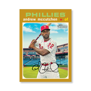 Andrew McCutchen 2020 Topps Heritage Baseball High Numbered Short Print Poster Gold Ed. # to 1- artbble-pos-20thbb-1891-gold-s