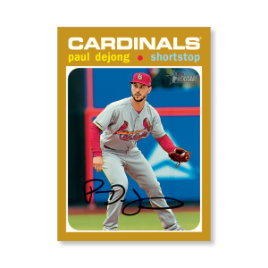 Paul DeJong 2020 Topps Heritage Baseball High Numbered Short Print Poster Gold Ed. # to 1- artbble-pos-20thbb-1896-gold-s