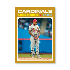 Carlos Martinez 2020 Topps Heritage Baseball High Numbered Short Print Poster Gold Ed. # to 1- artbble-pos-20thbb-1897-gold-s