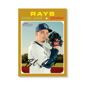Blake Snell 2020 Topps Heritage Baseball High Numbered Short Print Poster Gold Ed. # to 1- artbble-pos-20thbb-1898-gold-s