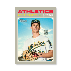 Chris Bassitt 2020 Topps Heritage Baseball Base Cards Poster # to 99- artbble-pos-20thbb-1955-s