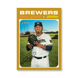 Junior Guerra 2020 Topps Heritage Baseball Base Cards Poster Gold Ed. # to 1- artbble-pos-20thbb-1956-gold-s