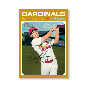 Tommy Edman 2020 Topps Heritage Baseball Base Cards Poster Gold Ed. # to 1- artbble-pos-20thbb-1958-gold-s