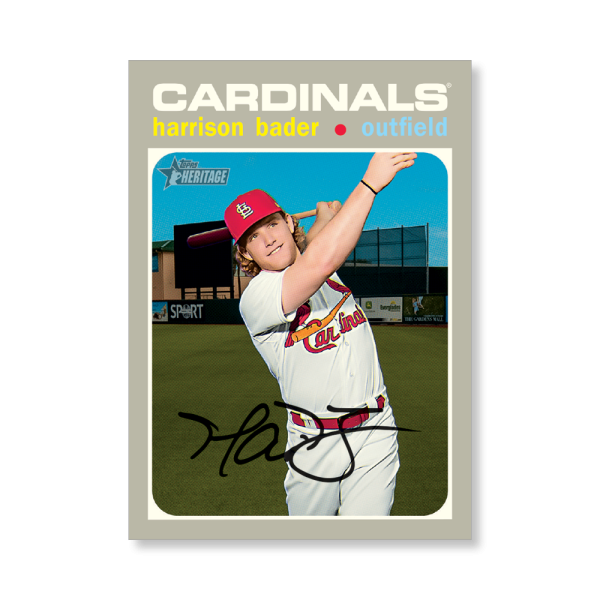 Harrison Bader 2020 Topps Heritage Baseball Base Cards Poster # to 99- artbble-pos-20thbb-1959-s