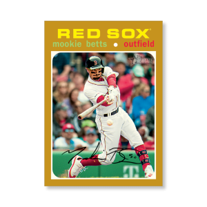 Mookie Betts 2020 Topps Heritage Baseball Base Card Action Image Variation Poster Gold Ed. # to 1- artbble-pos-20thbb-2144-gold-s