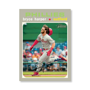 Bryce Harper 2020 Topps Heritage Baseball Base Card Action Image Variation Poster # to 99- artbble-pos-20thbb-2149-s