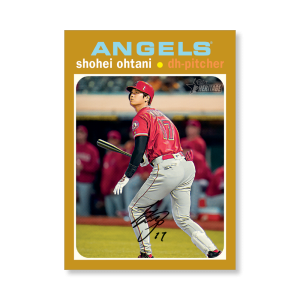 Shohei Ohtani 2020 Topps Heritage Baseball Base Card Action Image Variation Poster Gold Ed. # to 1- artbble-pos-20thbb-2155-gold-s