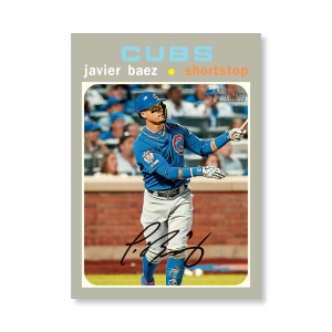 Javier Baez 2020 Topps Heritage Baseball Base Card Action Image Variation Poster # to 99- artbble-pos-20thbb-2156-s