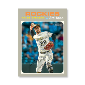 Nolan Arenado 2020 Topps Heritage Baseball Base Card Action Image Variation Poster # to 99- artbble-pos-20thbb-2158-s
